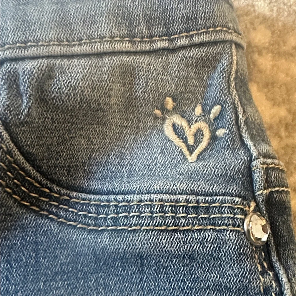 Justice Kids Distressed Blue Paint-Splatter Jeans Size 12